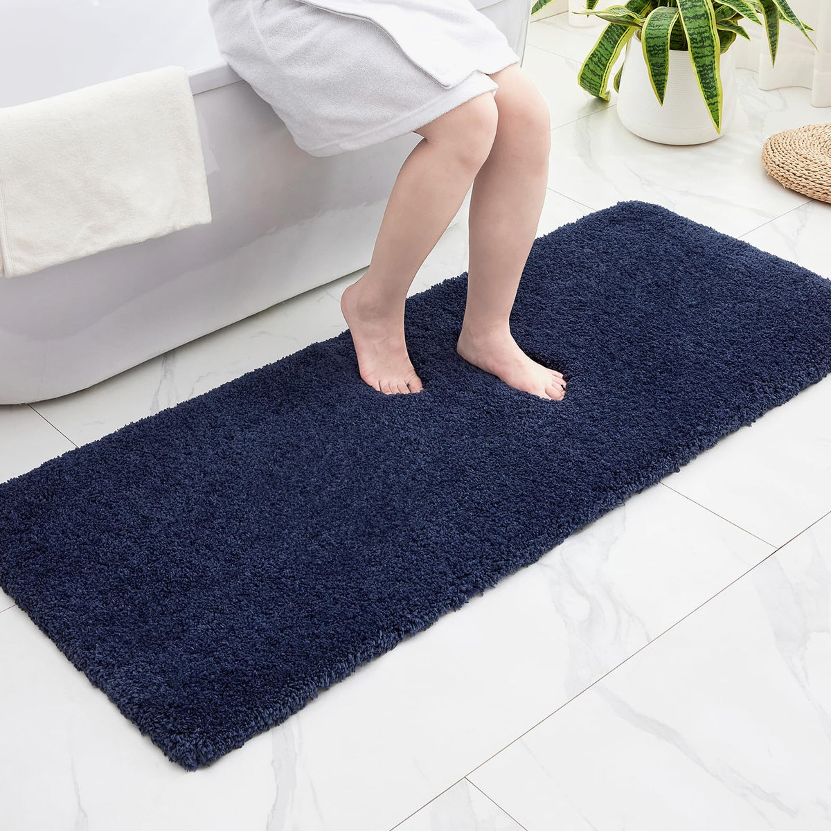 Disolla Gray Bathroom Rugs 17x24, Microfiber Non-Slip Plush Small Bath Mat