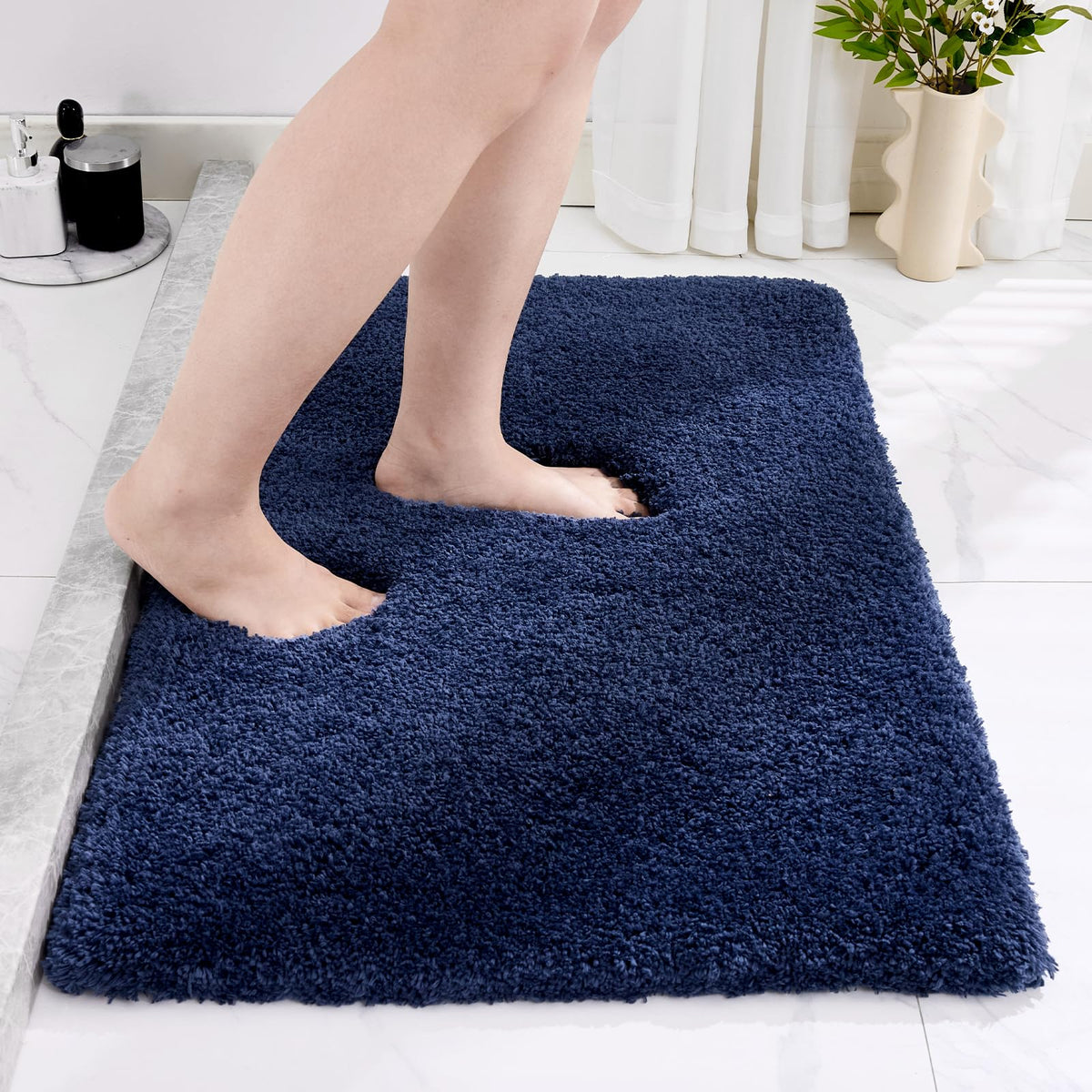 Disolla Gray Bathroom Rugs 17x24, Microfiber Non-Slip Plush Small Bath Mat