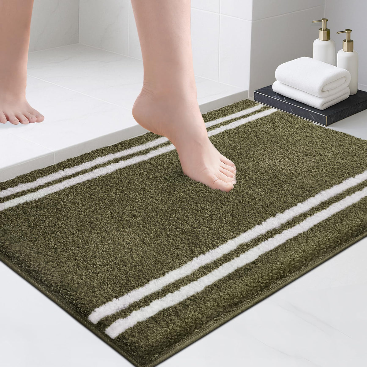 PURRUGS Bathroom Rug, Bath Mat, 20" x 30", Beige