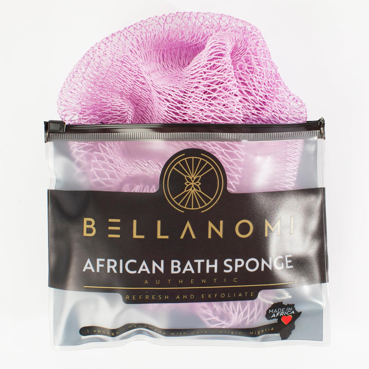 BELLANOMI African Exfoliating Net Sponge, Authentic, Ethically sourced from Nigeria, 45 inches Long, Back Scrubber for Daily use (Emerald Green)