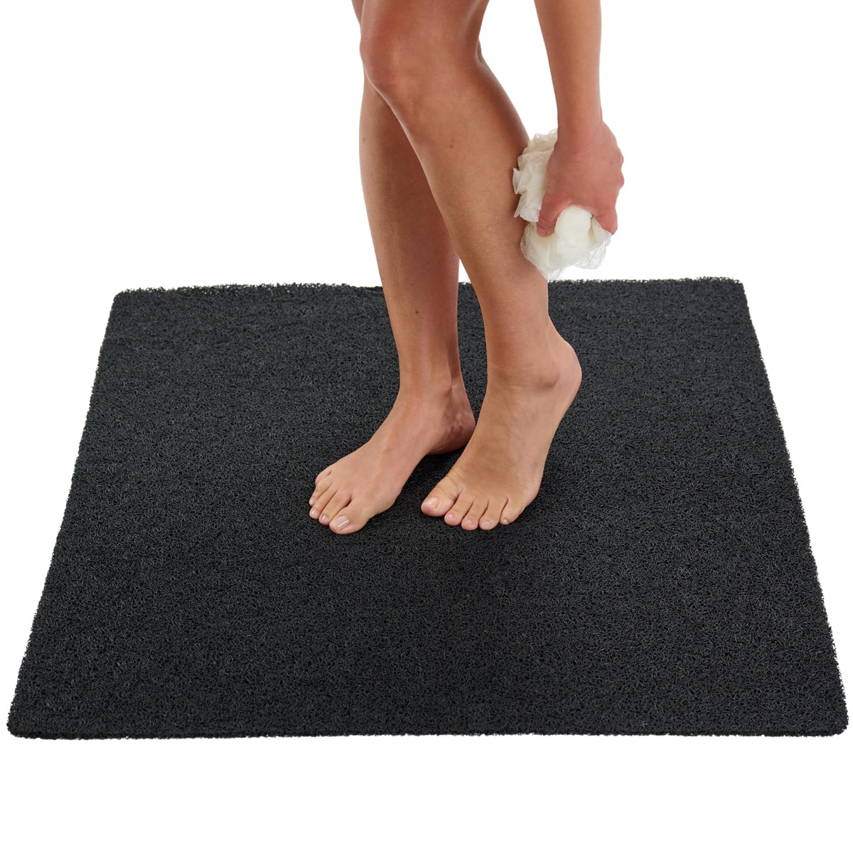 Non Slip Bathtub Mat Shower Mat for Tub - Loofah Bath Mats for Bathroom - 40x16 Bathtub Floor Mat - Textured Anti Slip Bath Mat Without Suction Cups - Secure Mat for Wet Areas (40x16 Pebble Blue)