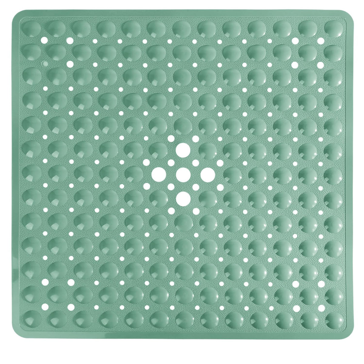 Yimobra Shower Mat 21X21 Inch Square, Non Slip Bathtub Mat with Large Suction Cups&Drain Holes, Soft Fast Dry Shower Stall Mats for Inside Shower, Machine Washable BPA-Free,Bath Essentials, Clear Gray