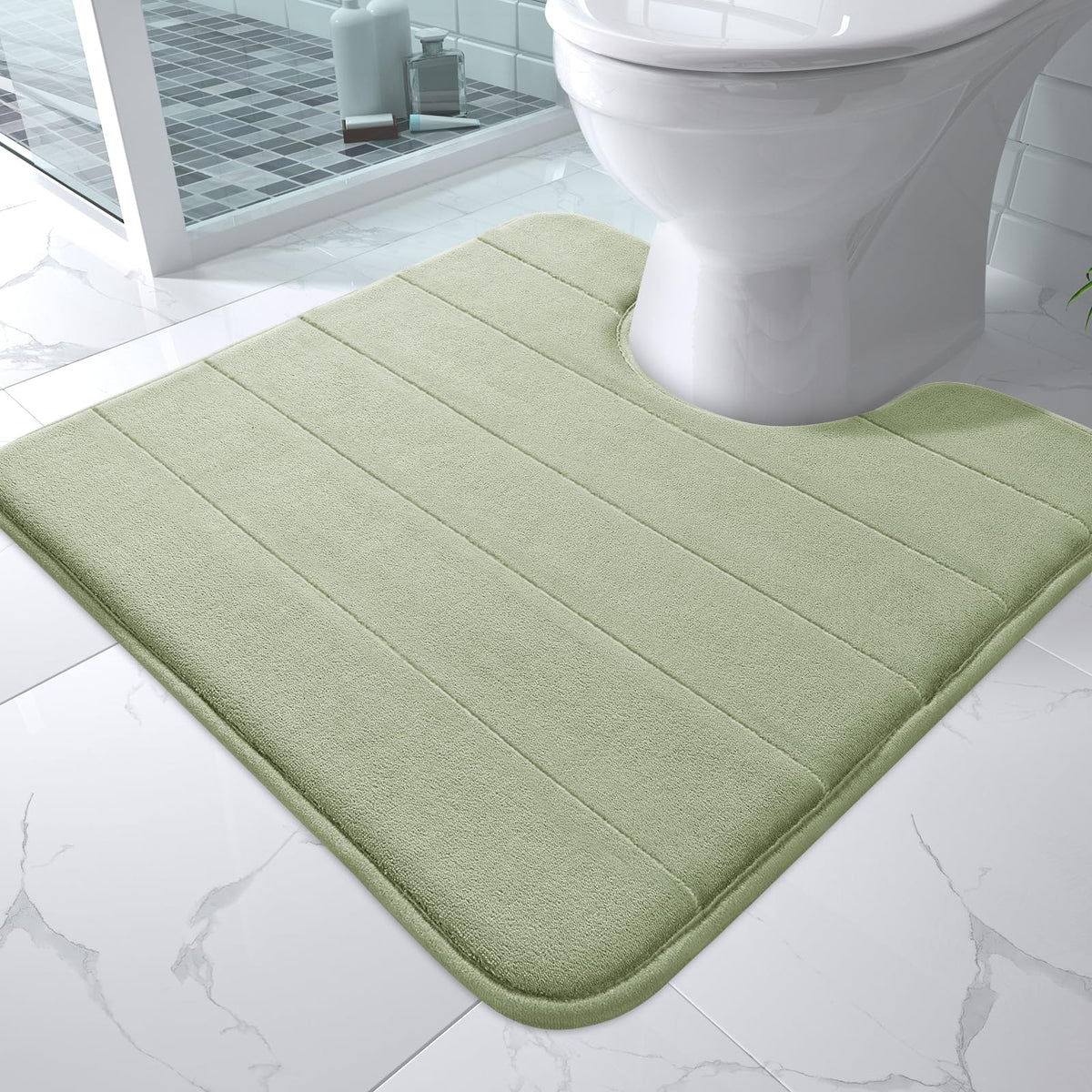 Yimobra Memory Foam Bath Mat, Super Soft Absorbent Bathroom Rug Non Slip 31.5x20 Inch, Quick Dry, Machine Washable Floor Carpet for Tub Shower, Home Decor Accessories, Beige
