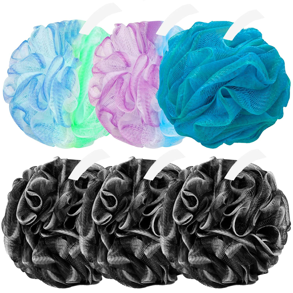 Amazerbst loofah,6 Pack Shower loofah loofah Sponge,Bath Sponge Body Scrubber for Women and Men