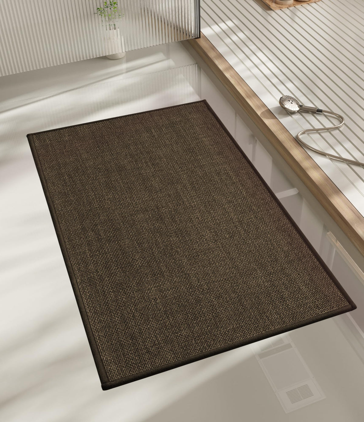 chakme Bathroom Rugs Mat 24x17, Ultra Thin Non Slip Bath Mat Small Quick Dry Absorbent Bath Mat for Bathroom Floor, (Black, 24"x17")