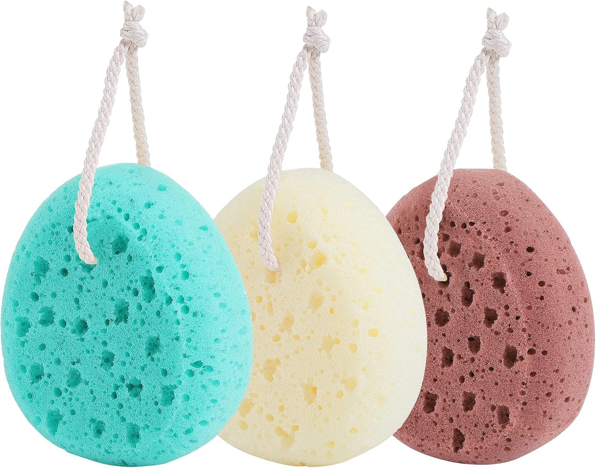 Body Bath Sponges for Women, Soft & Gentle Exfoliating, 3‑Pack