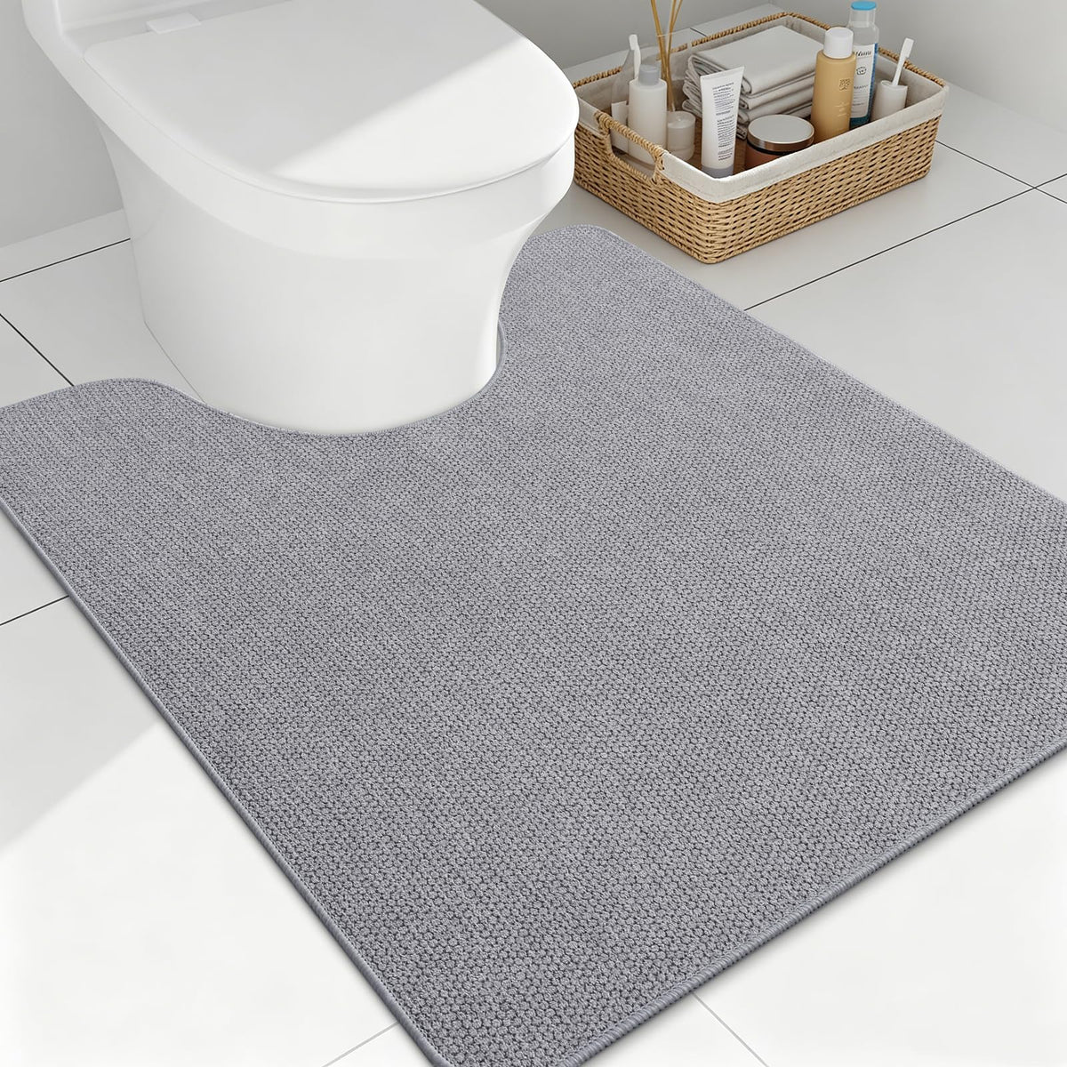 Smiry Ultra Thin Bath Mat 27x17, Non Slip Rubber Washable Bathroom Rugs