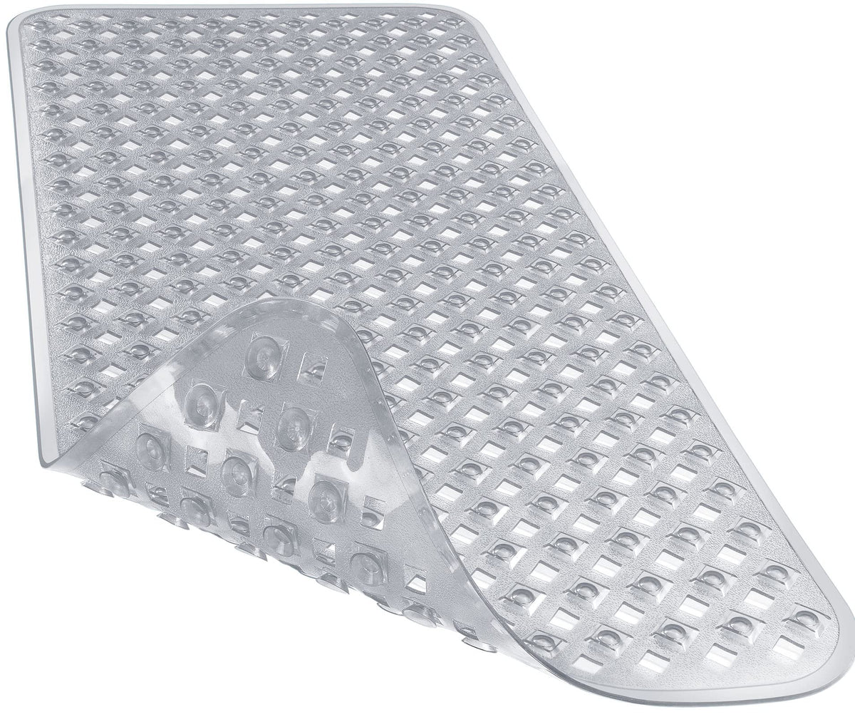 Yimobra Bathtub Mat Non Slip, 35"X16" Shower Mat with Strong Suction Cups & Drain Holes, Long Anti Slip Bath Tub Mat for Inside Shower, Machine Washable Fast Drying, Bathroom Essentials, Clear