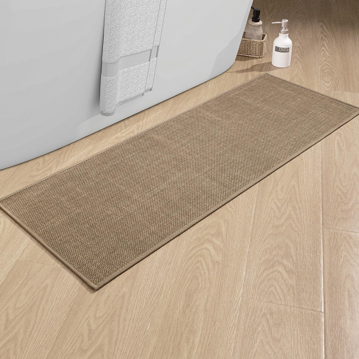 chakme Bathroom Rugs Mat 24x17, Ultra Thin Non Slip Bath Mat Small Quick Dry Absorbent Bath Mat for Bathroom Floor, (Black, 24"x17")