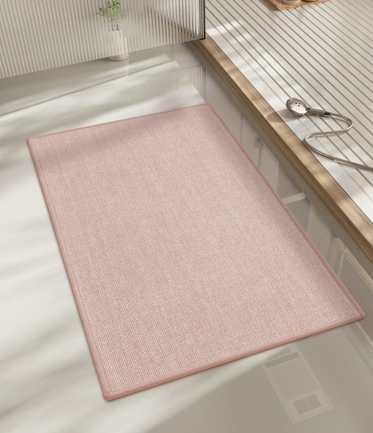 chakme Bathroom Rugs Mat 24x17, Ultra Thin Non Slip Bath Mat Small Quick Dry Absorbent Bath Mat for Bathroom Floor, (Black, 24"x17")