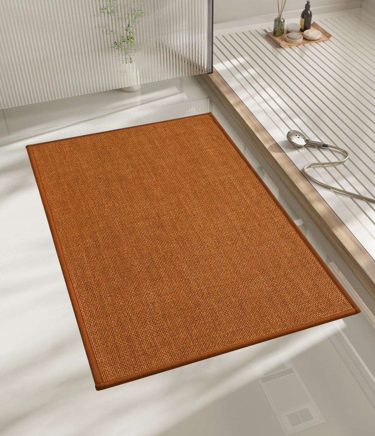 chakme Bathroom Rugs Mat 24x17, Ultra Thin Non Slip Bath Mat Small Quick Dry Absorbent Bath Mat for Bathroom Floor, (Black, 24"x17")