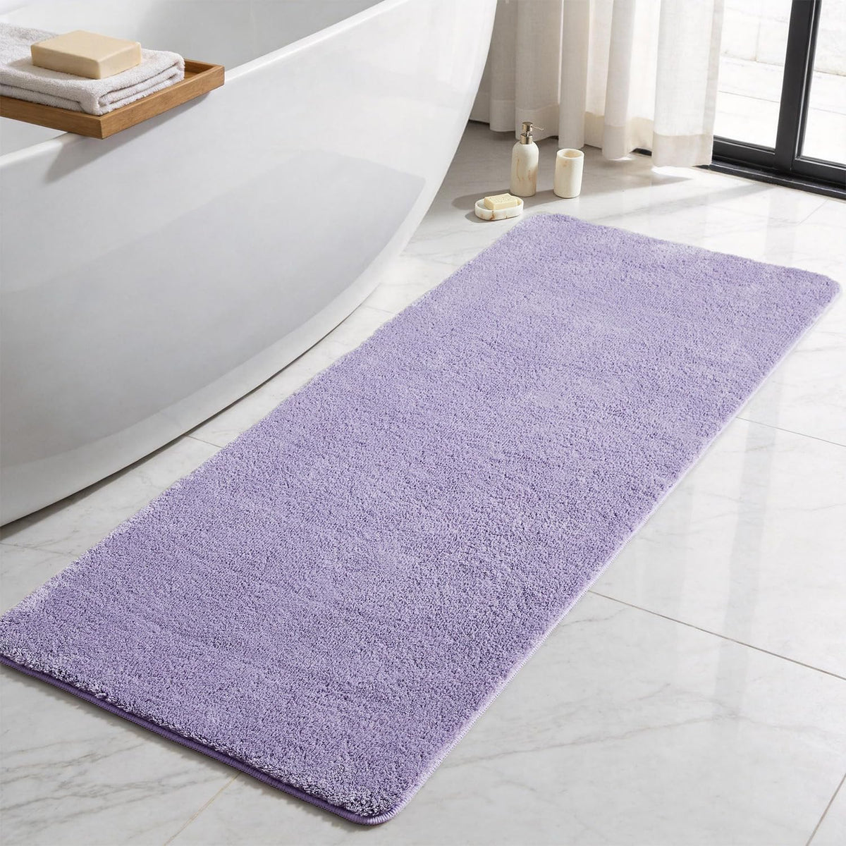 TYUU Black Bathroom Rug, Ultra Soft Bath Rugs Non Slip Washable, Super Absorbent Quick Dry Small Bath Mat with Rubber Backing for Bathroom Floor, Shower, or Sink, Black 16" x 24"
