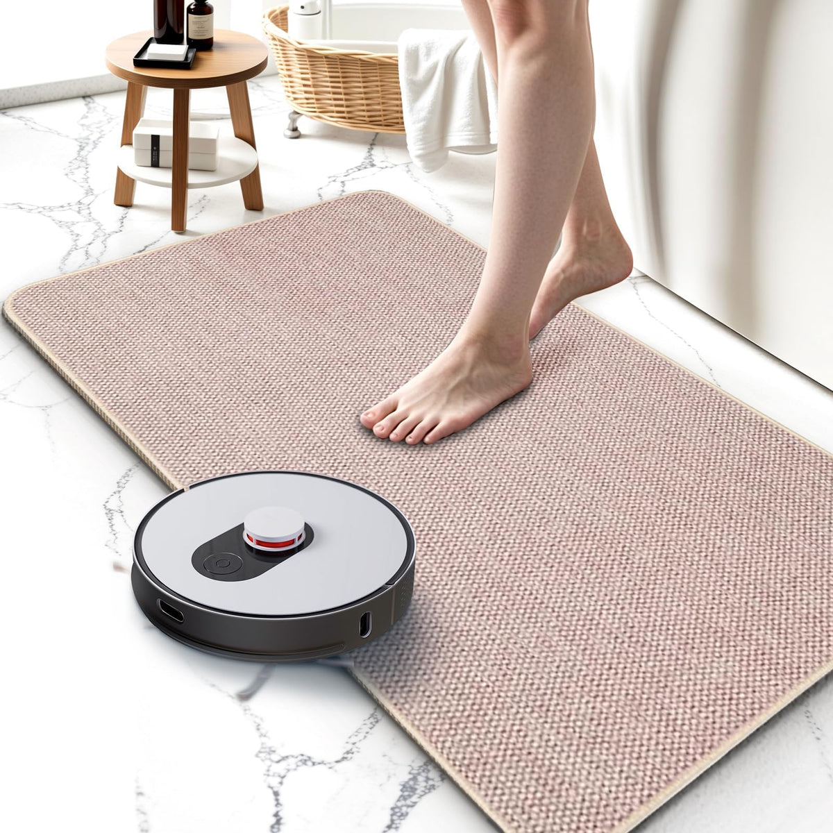 Bathroom Rugs Sets 2 Piece, Thin Bath Mat & U-Shaped Contour Toilet Rug Absorbent Quick Dry, Machine Washable, Non Slip Low Pile Bath Mats for Bathroom/Tub/Sink/Shower (27"x17" Plus 24"x20" U, Grey)