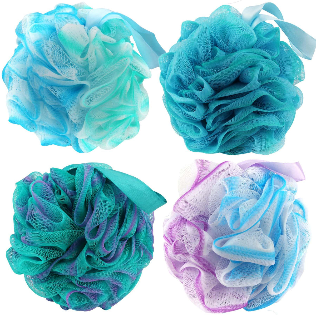 Chuya 4 Pack Shower Loofahs Sponges 70g Large Bath Sponge Loofah