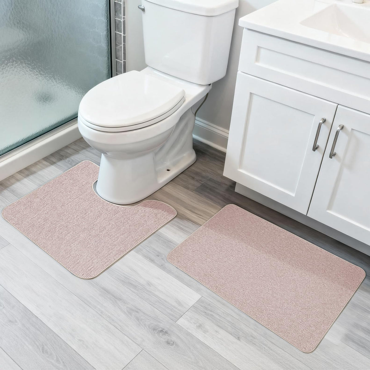 Bath Mat,Ultra Thin Bathroom Rugs,Rubber Bath Mats for Bathroom,No Slip Bath Rugs,Quick Dry,Machine Washable,Low Pile,Absorbent,Shower Outside,Sink,Home Decor Accessories.Blue,1'5"x2'3"(17x27inch)