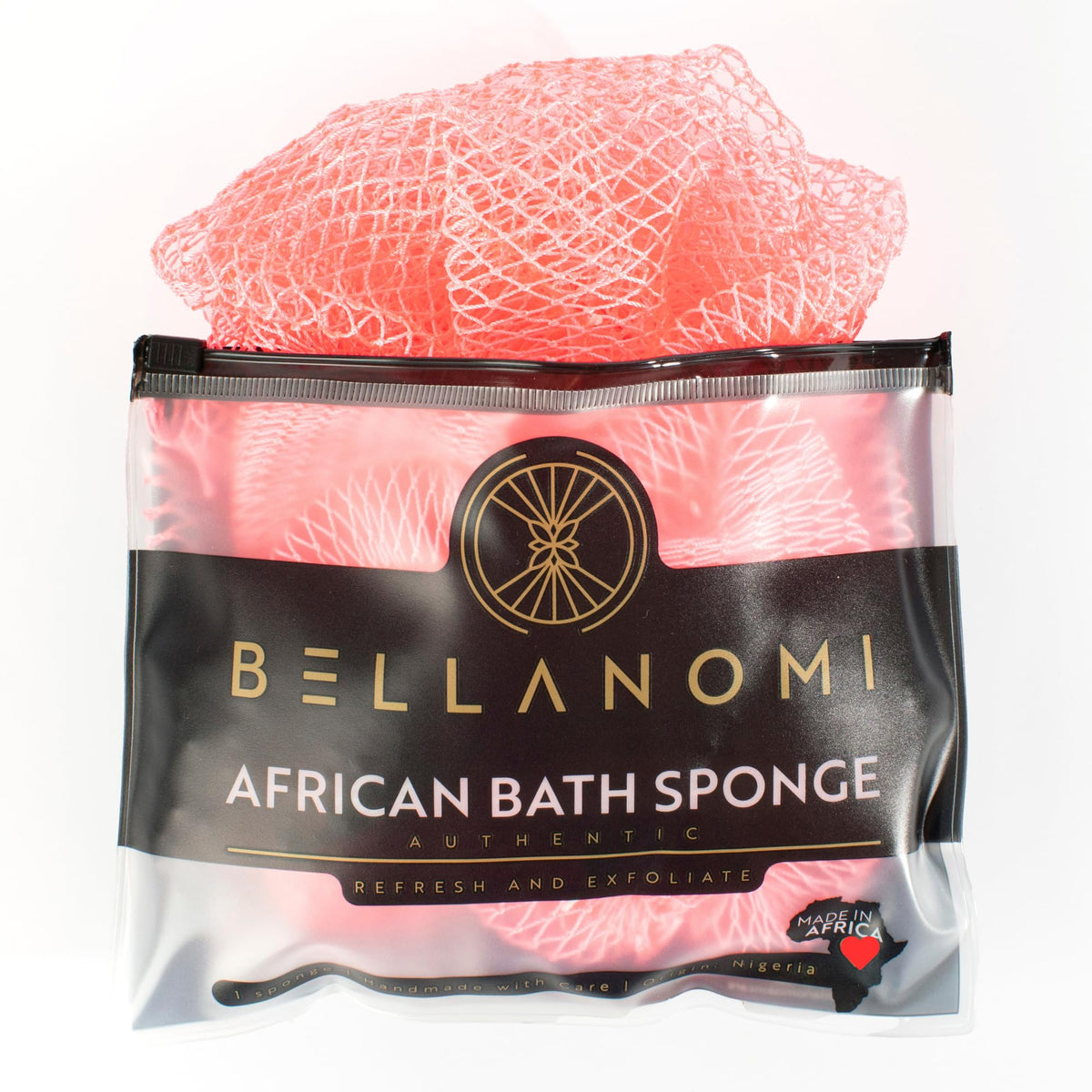 BELLANOMI African Exfoliating Net Sponge, Authentic, Ethically sourced from Nigeria, 45 inches Long, Back Scrubber for Daily use (Emerald Green)