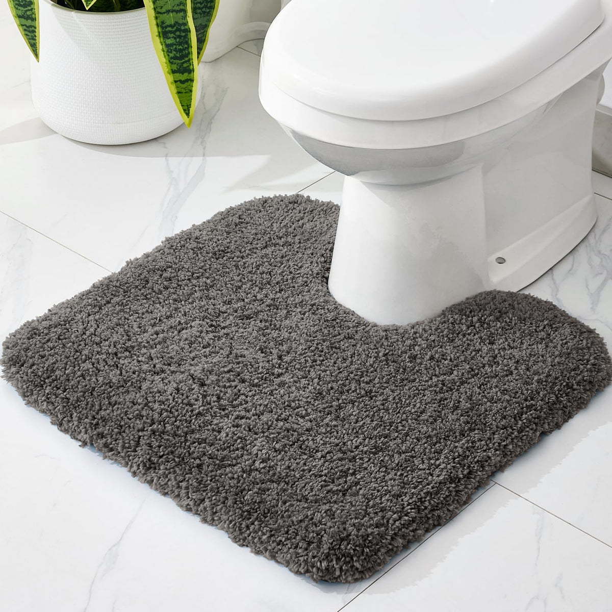 Disolla Gray Bathroom Rugs 17x24, Microfiber Non-Slip Plush Small Bath Mat