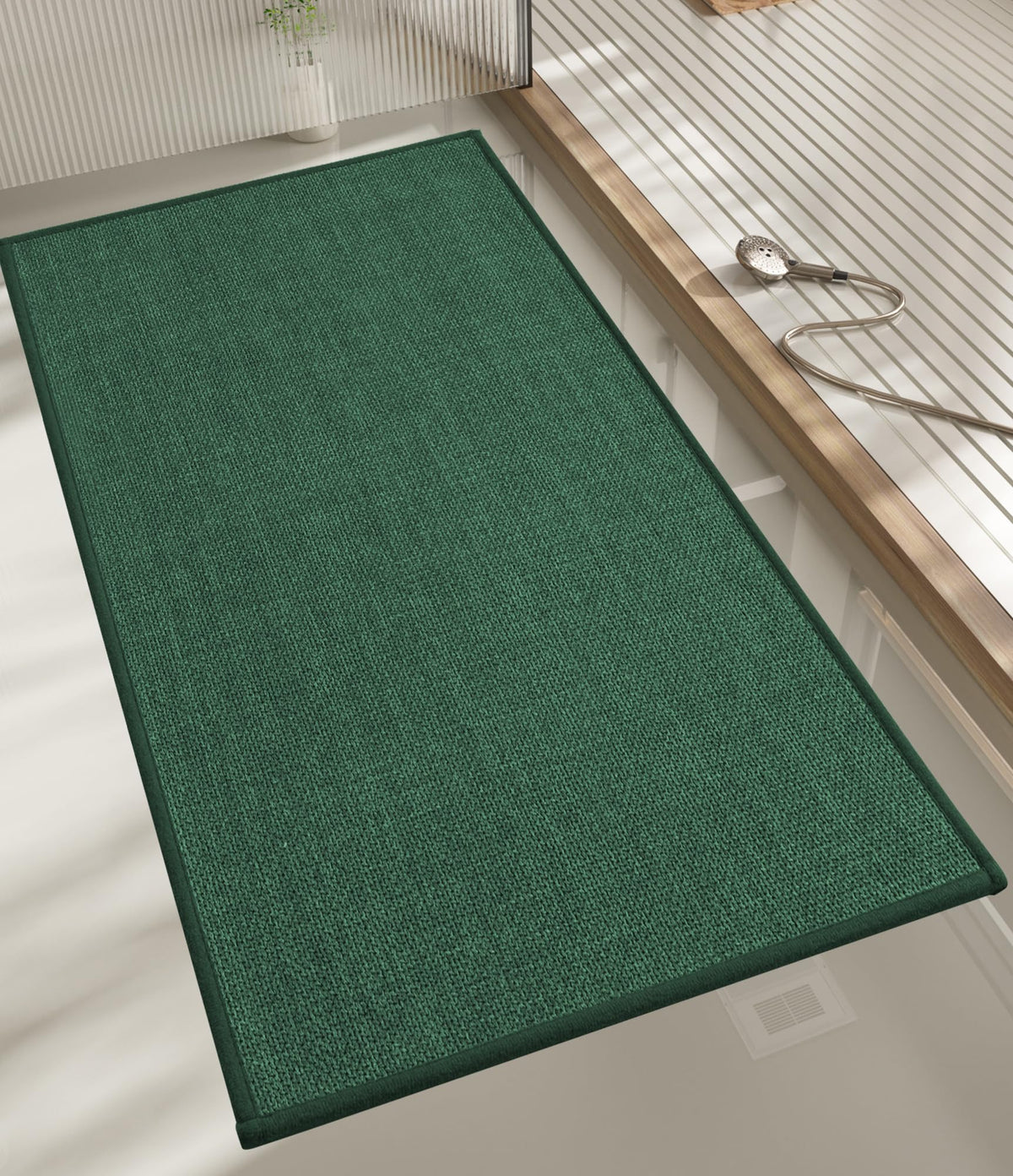 chakme Bathroom Rugs Mat 24x17, Ultra Thin Non Slip Bath Mat Small Quick Dry Absorbent Bath Mat for Bathroom Floor, (Black, 24"x17")