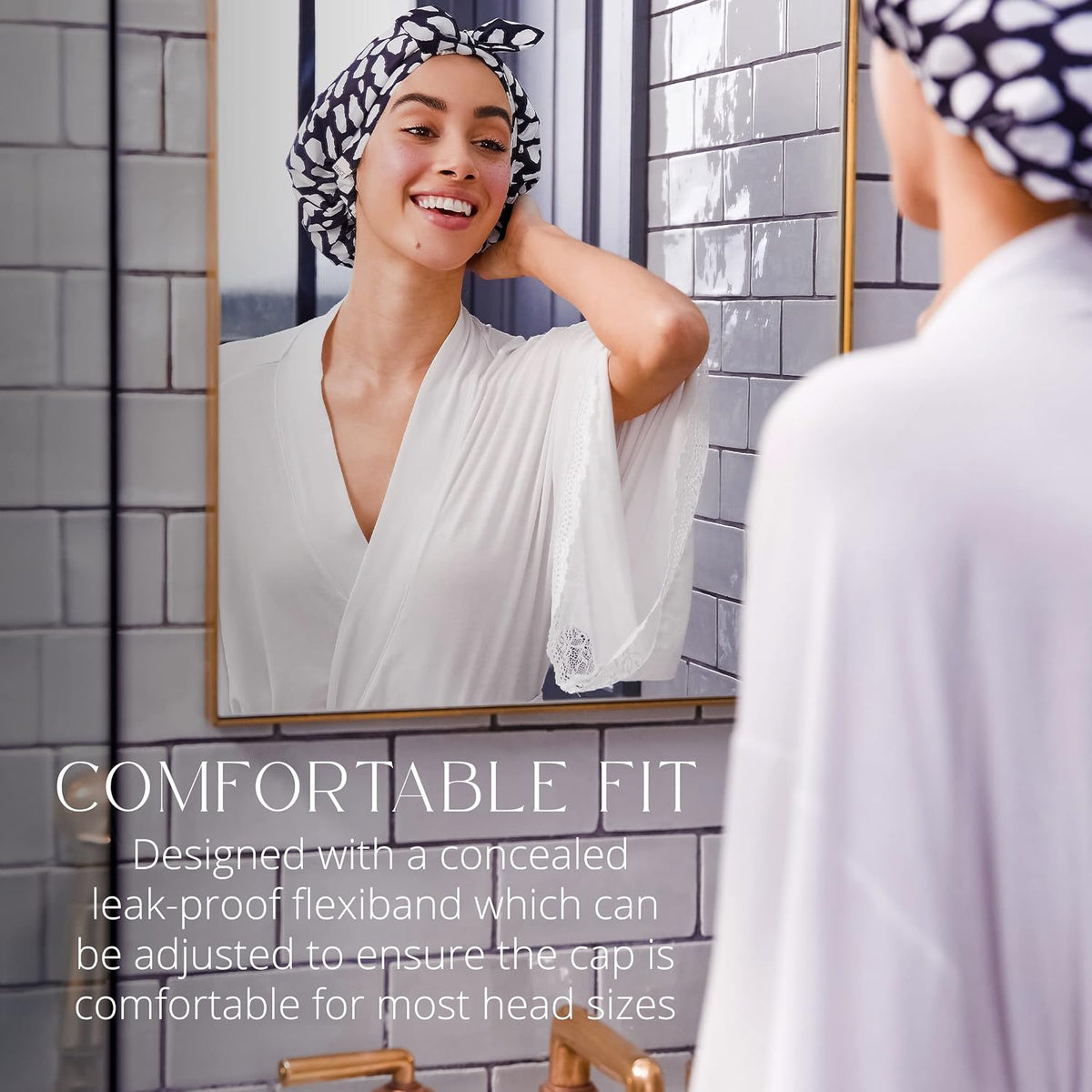 Grace & Company Waterproof Shower Cap for Women – Casablanca