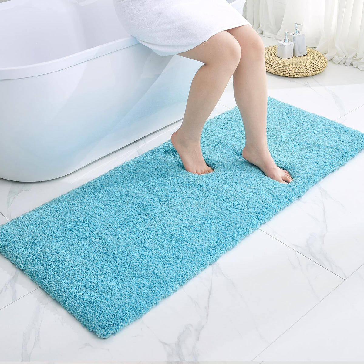 Disolla Gray Bathroom Rugs 17x24, Microfiber Non-Slip Plush Small Bath Mat