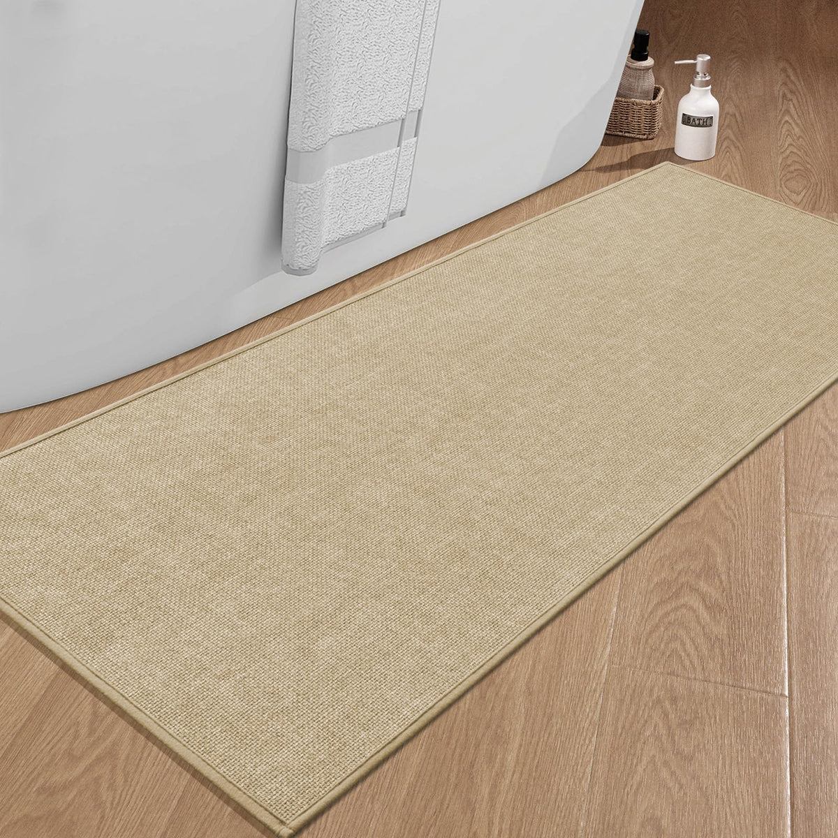 chakme Bathroom Rugs Mat 24x17, Ultra Thin Non Slip Bath Mat Small Quick Dry Absorbent Bath Mat for Bathroom Floor, (Black, 24"x17")