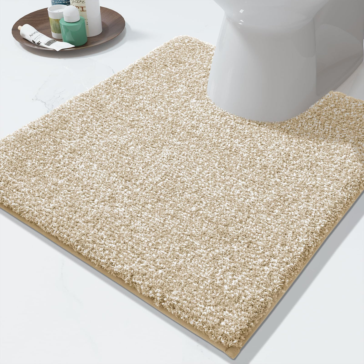 Yimobra Non Slip Machine Washable Bathroom Rug 24x17 Grey and White