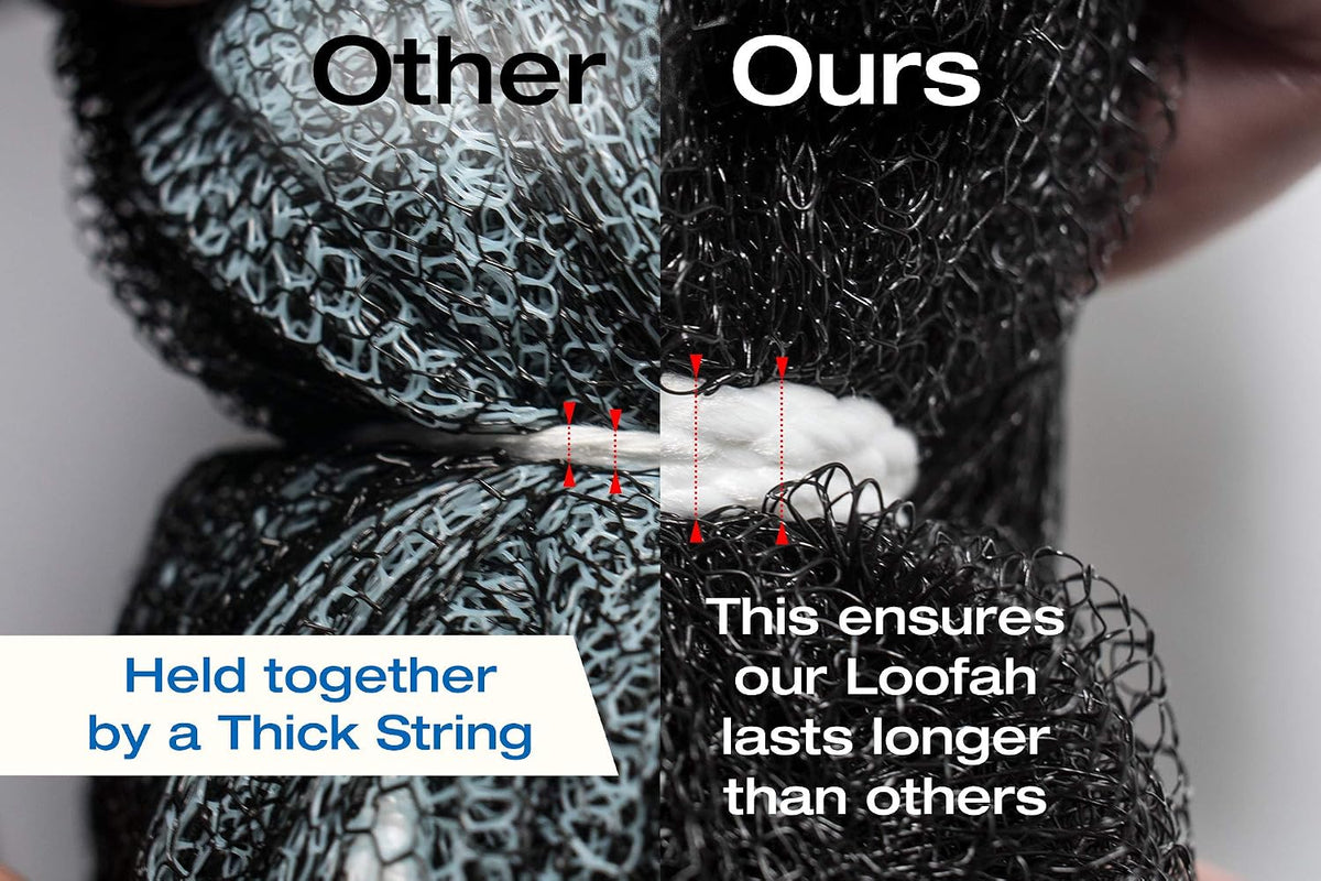 Exfoliating Loofah Body Scrubber for Shower: 3-Pack XXL 90g Loofah Sponge