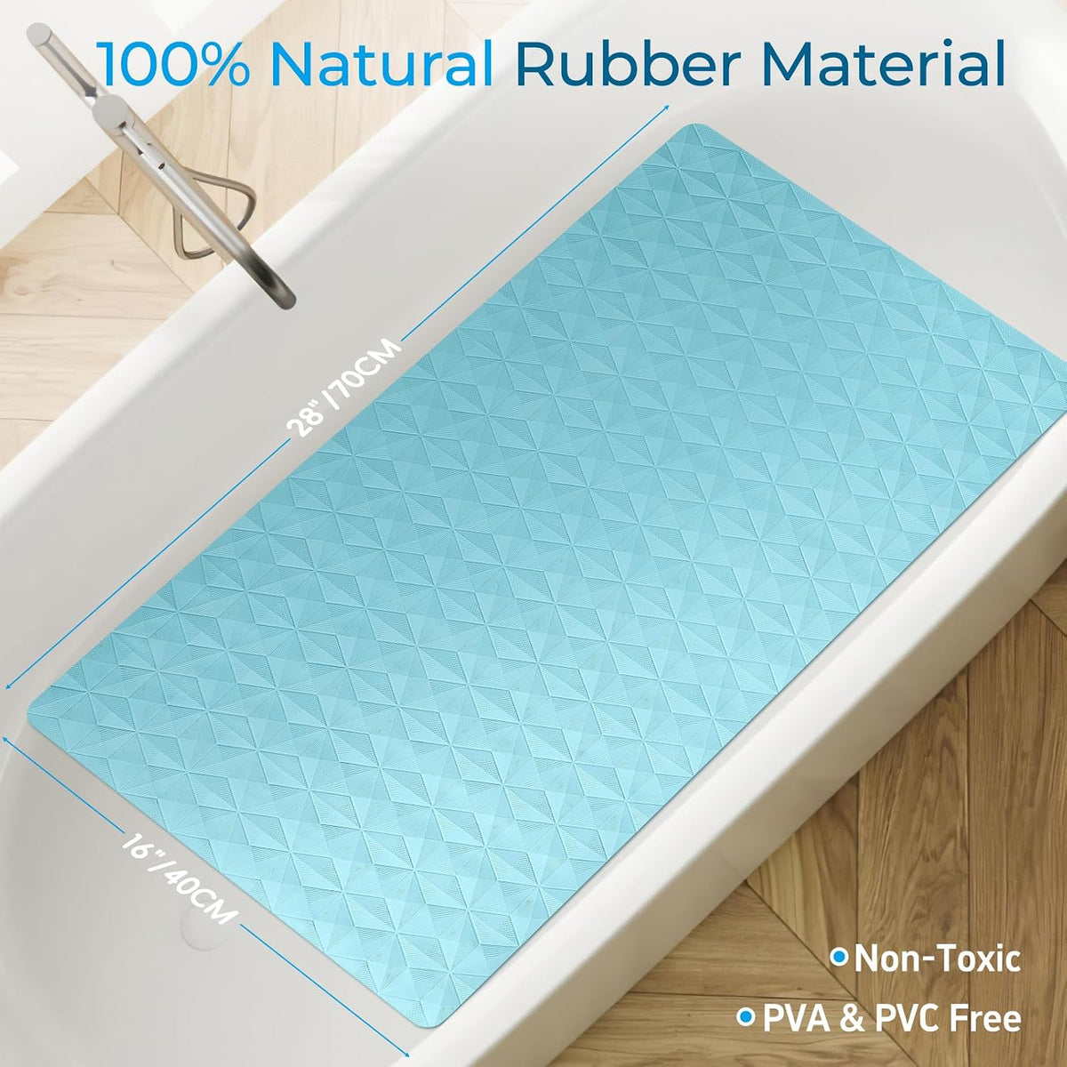 Non Slip Bathtub Mat for Bath Tub Shower - 241 Vacuum Suction Cups