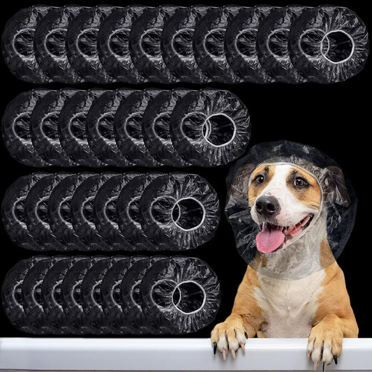 Weewooday 32 Pcs Disposable Pet Dog Shower Caps, Dog Ear Covers for Bathing