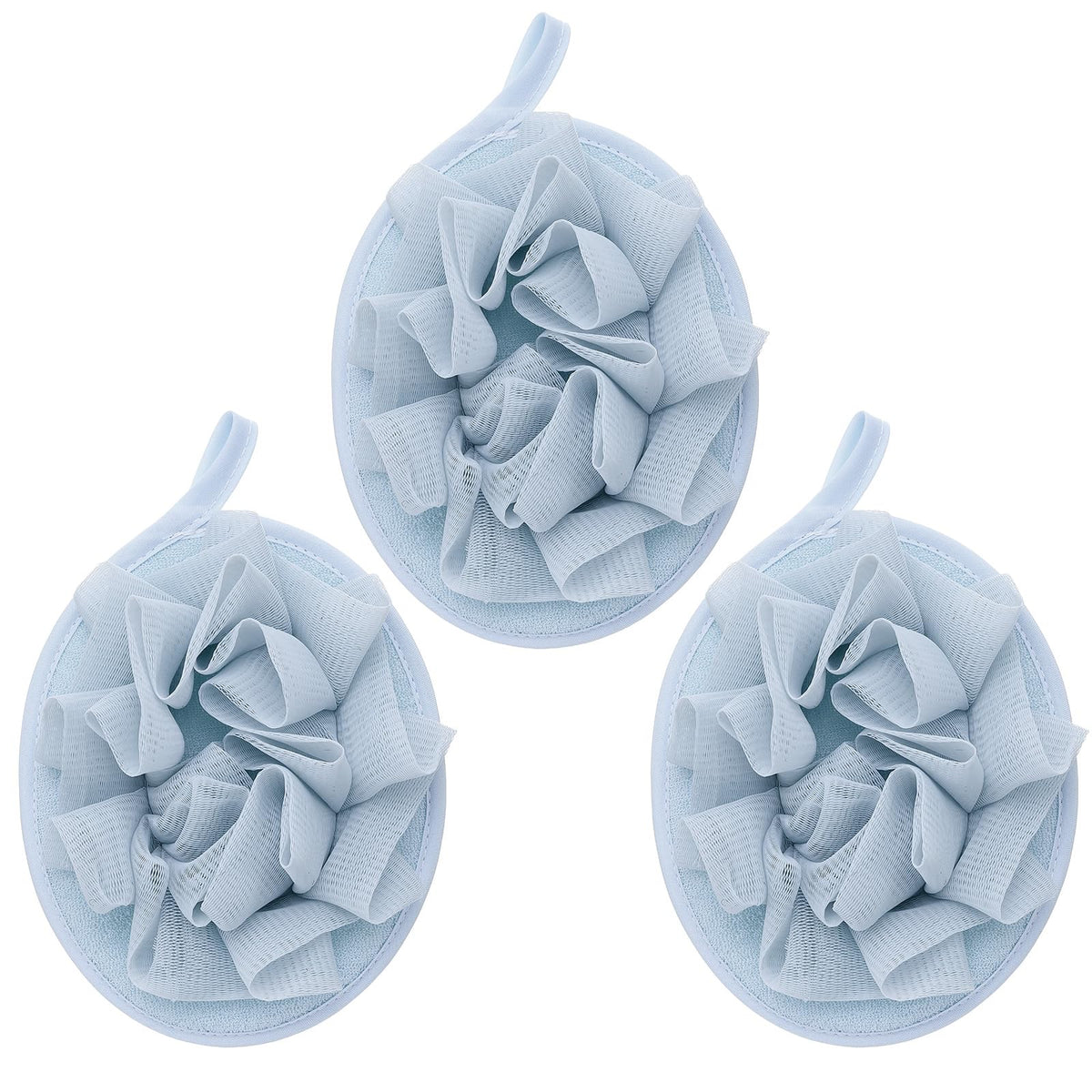 Boao 6 Pcs Bath Shower Pouf Sponge Mesh Pouf Shower Ball Exfoliating Body Sponge Pad Scrubber Glove with Flower Bath Ball (Multi-Color)