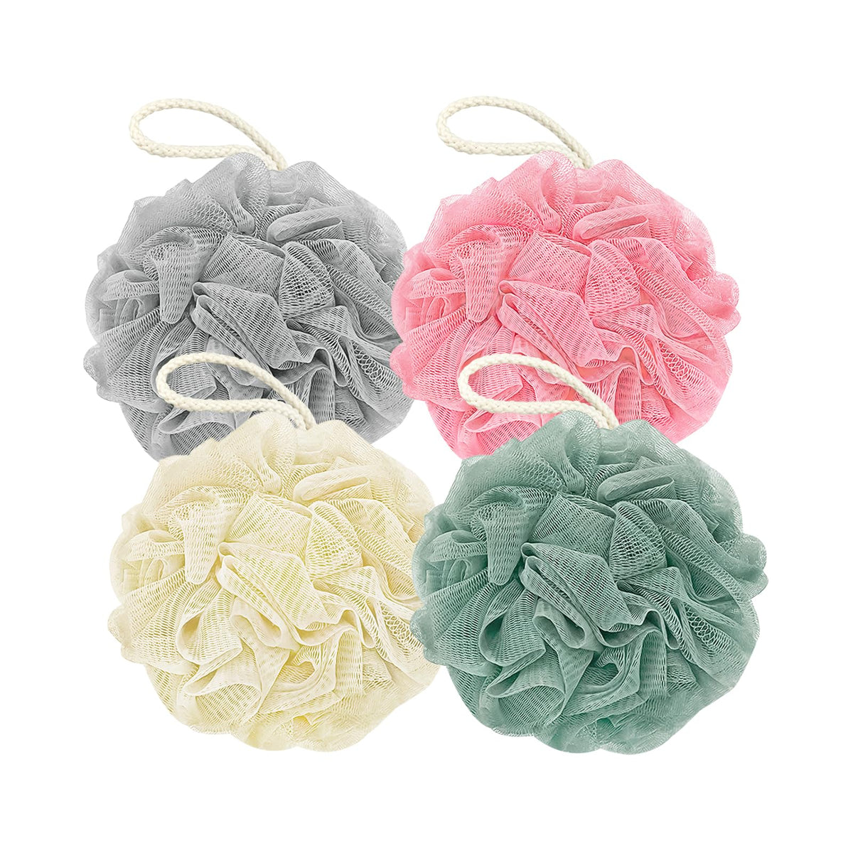 Rnoafmu Shower Loofah Bath Sponge, 60G Loofa Exfoliating Body Scrubber
