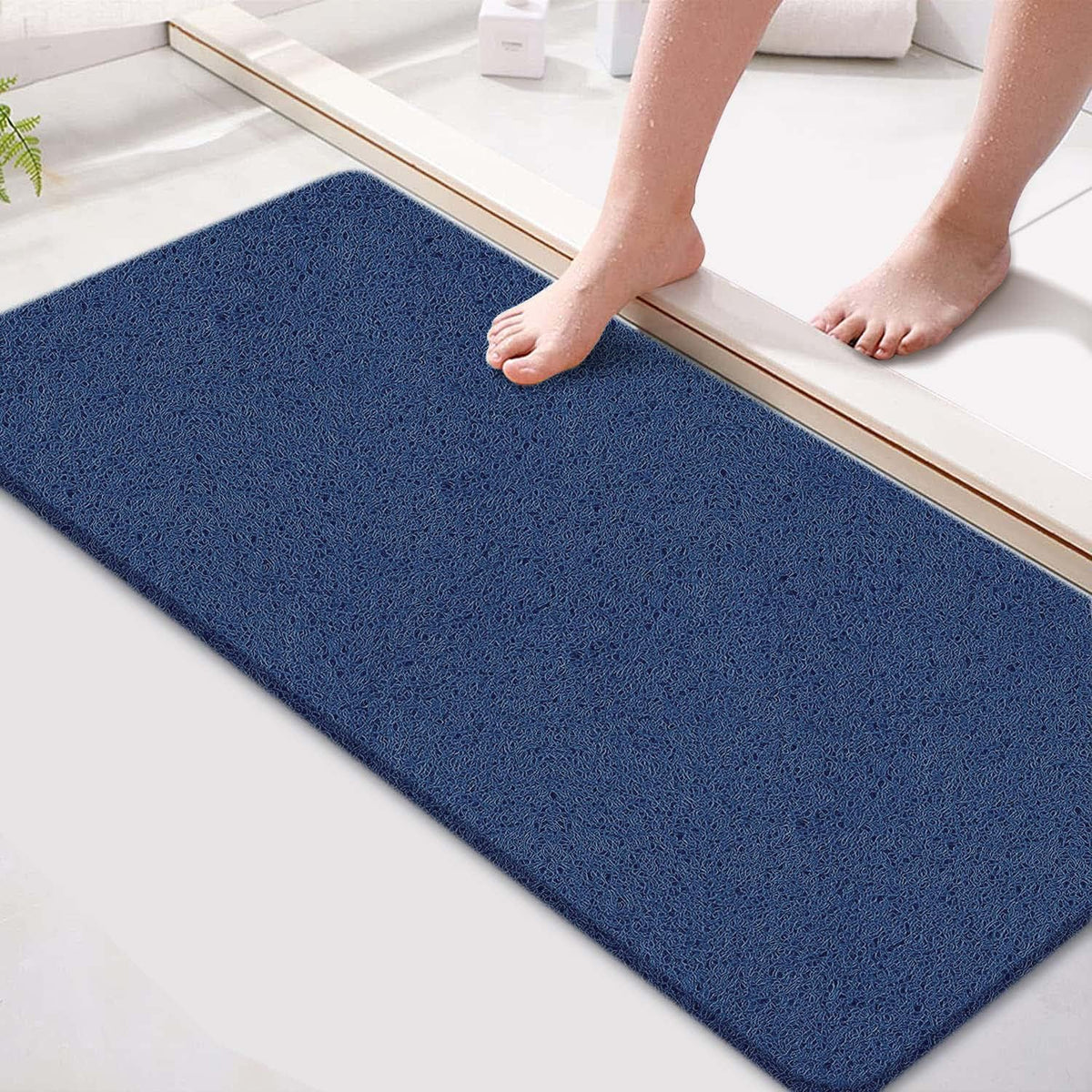 godehone Shower Mats Non Slip Without Suction Cups, PVC Loofah Bathroom Mats, Loofah Mats for Shower and Bathroom, Quick Drying, 15.7× 36 Inch, Beige