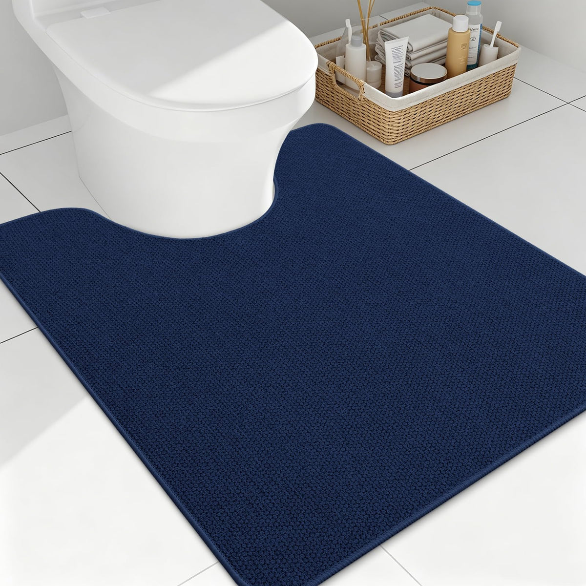 Smiry Ultra Thin Bath Mat 27x17, Non Slip Rubber Washable Bathroom Rugs