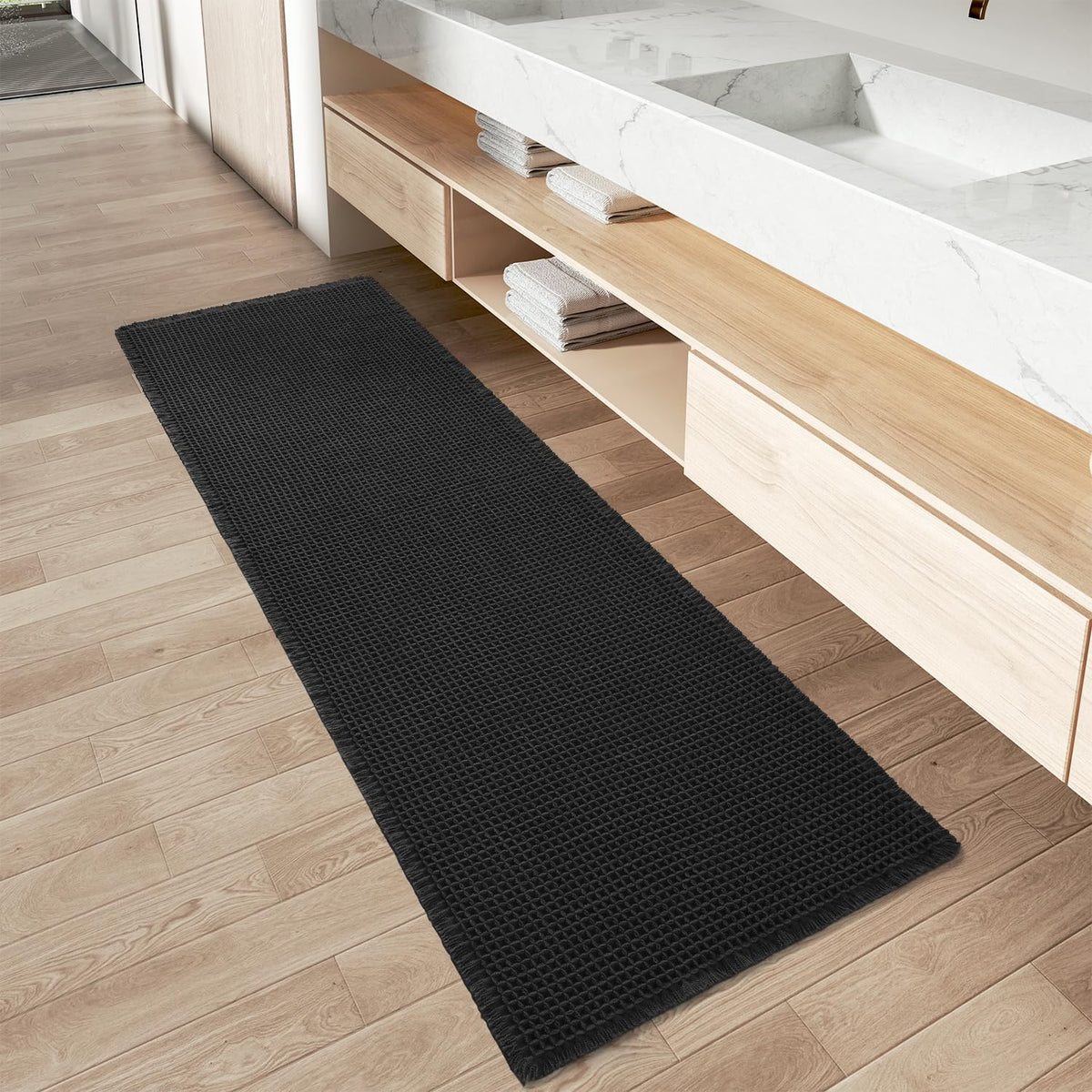 Upgraded Waffle Bath Mat Ultra Absorbent Non Slip Bathroom Mat, 18" x 30"
