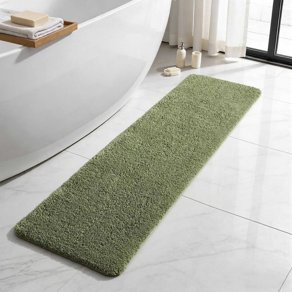 TYUU Black Bathroom Rug, Ultra Soft Bath Rugs Non Slip Washable, Super Absorbent Quick Dry Small Bath Mat with Rubber Backing for Bathroom Floor, Shower, or Sink, Black 16" x 24"
