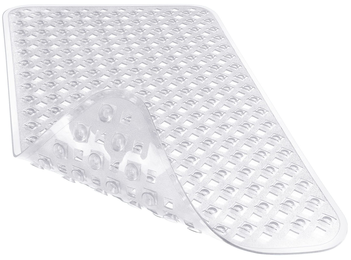 Yimobra Bathtub Mat Non Slip, 35"X16" Shower Mat with Strong Suction Cups & Drain Holes, Long Anti Slip Bath Tub Mat for Inside Shower, Machine Washable Fast Drying, Bathroom Essentials, Clear