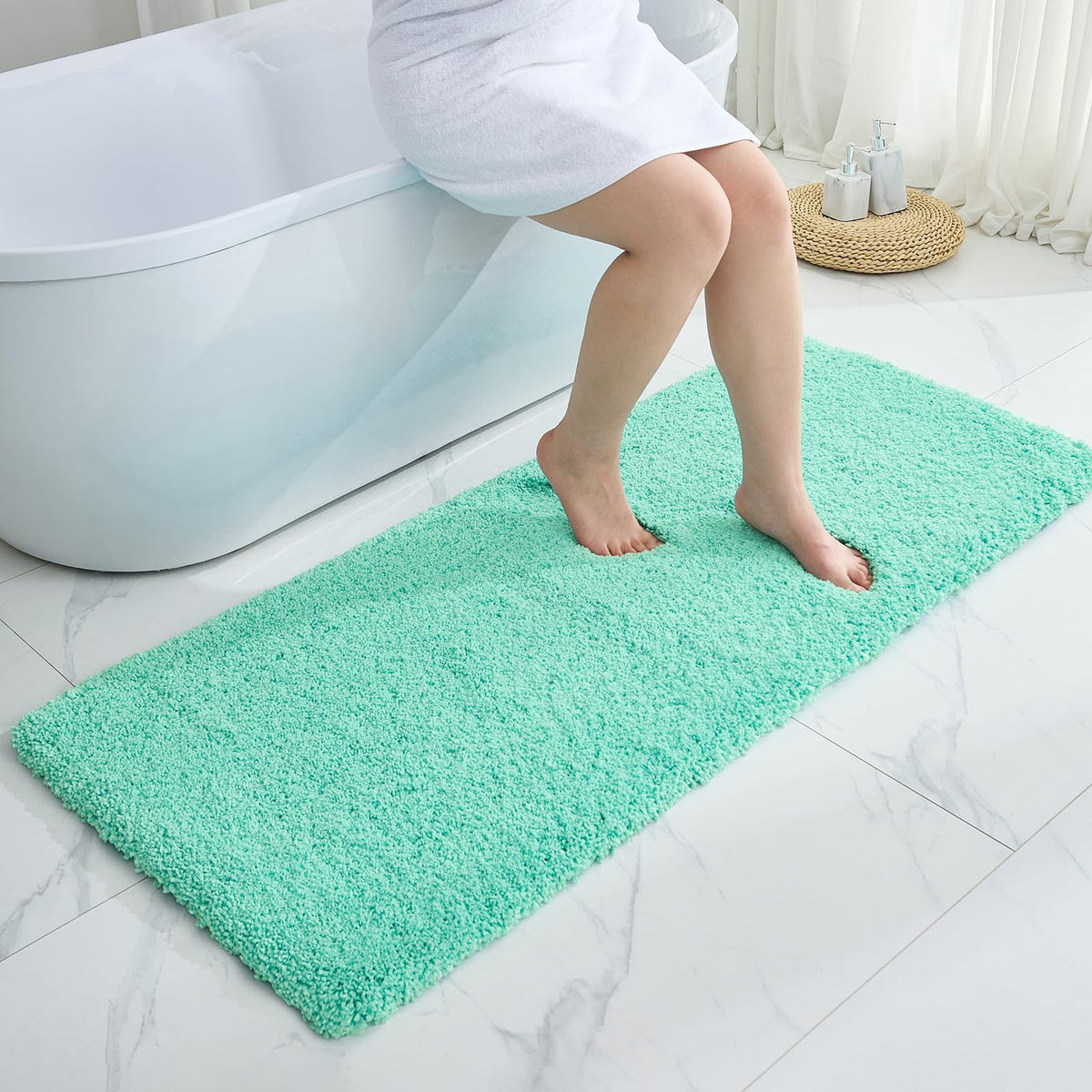 Disolla Gray Bathroom Rugs 17x24, Microfiber Non-Slip Plush Small Bath Mat