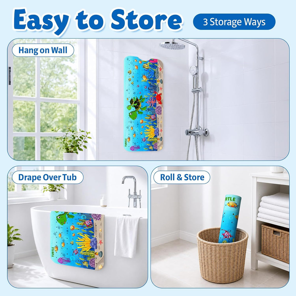 XIYUNTE Bath Mat for Tub Non Slip Bathtub Mat Non Slip 40x16 Baby Bath Mat