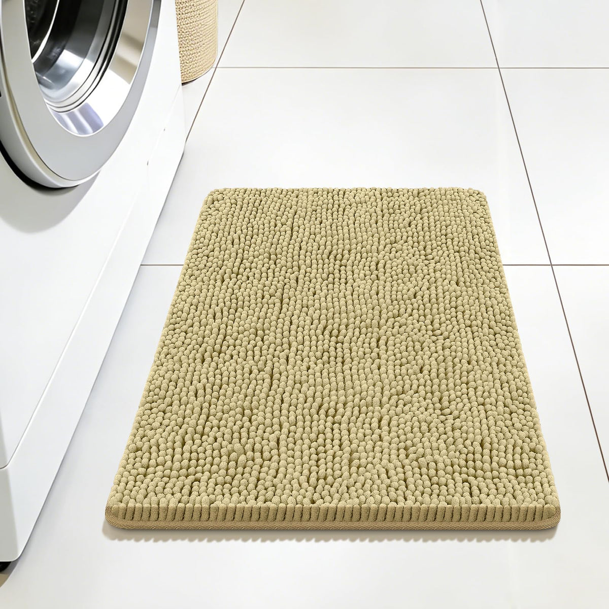Bcoimo Small Bath Rug Mat,Chenille Extra Soft Navy Bathroom Mats for Floor