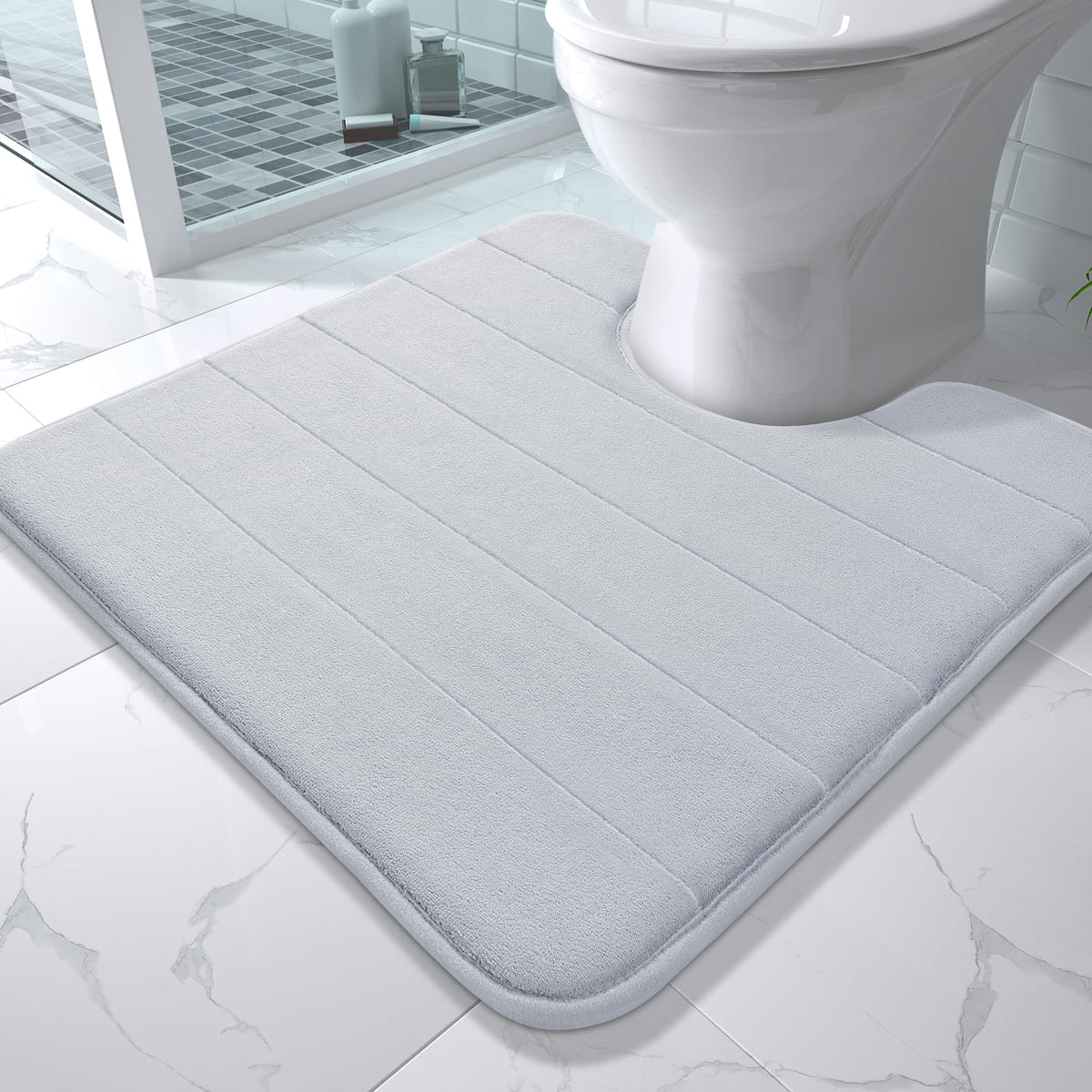 Yimobra Memory Foam Bath Mat, Super Soft Absorbent Bathroom Rug Non Slip 31.5x20 Inch, Quick Dry, Machine Washable Floor Carpet for Tub Shower, Home Decor Accessories, Beige
