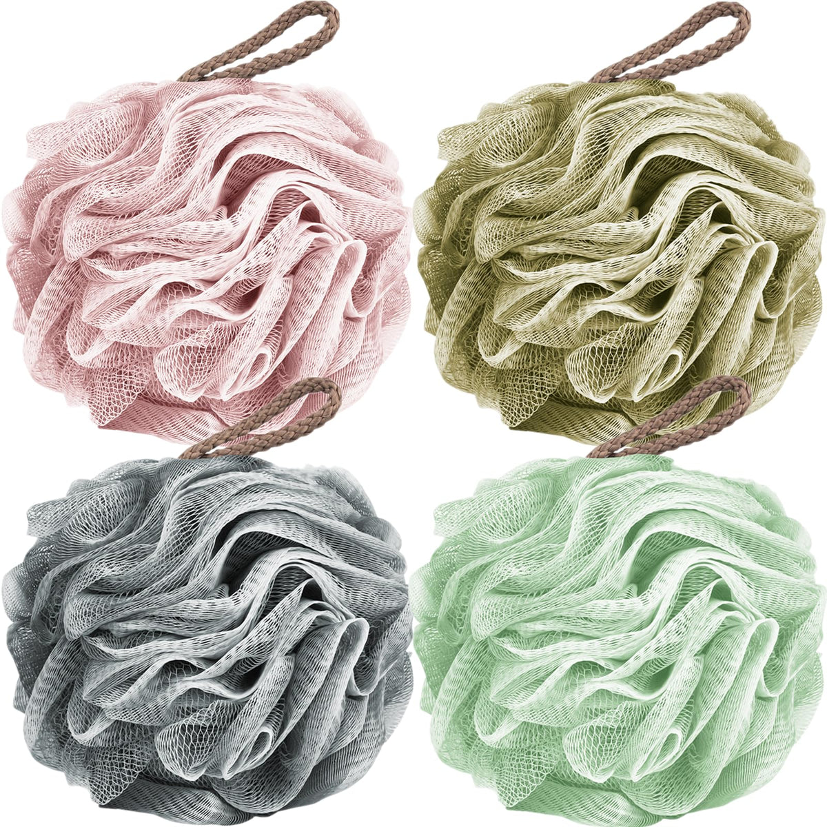 Fu Store Loofah Sponge Shower Loofahs 4 Colors Bath Sponges Body Scrubbers
