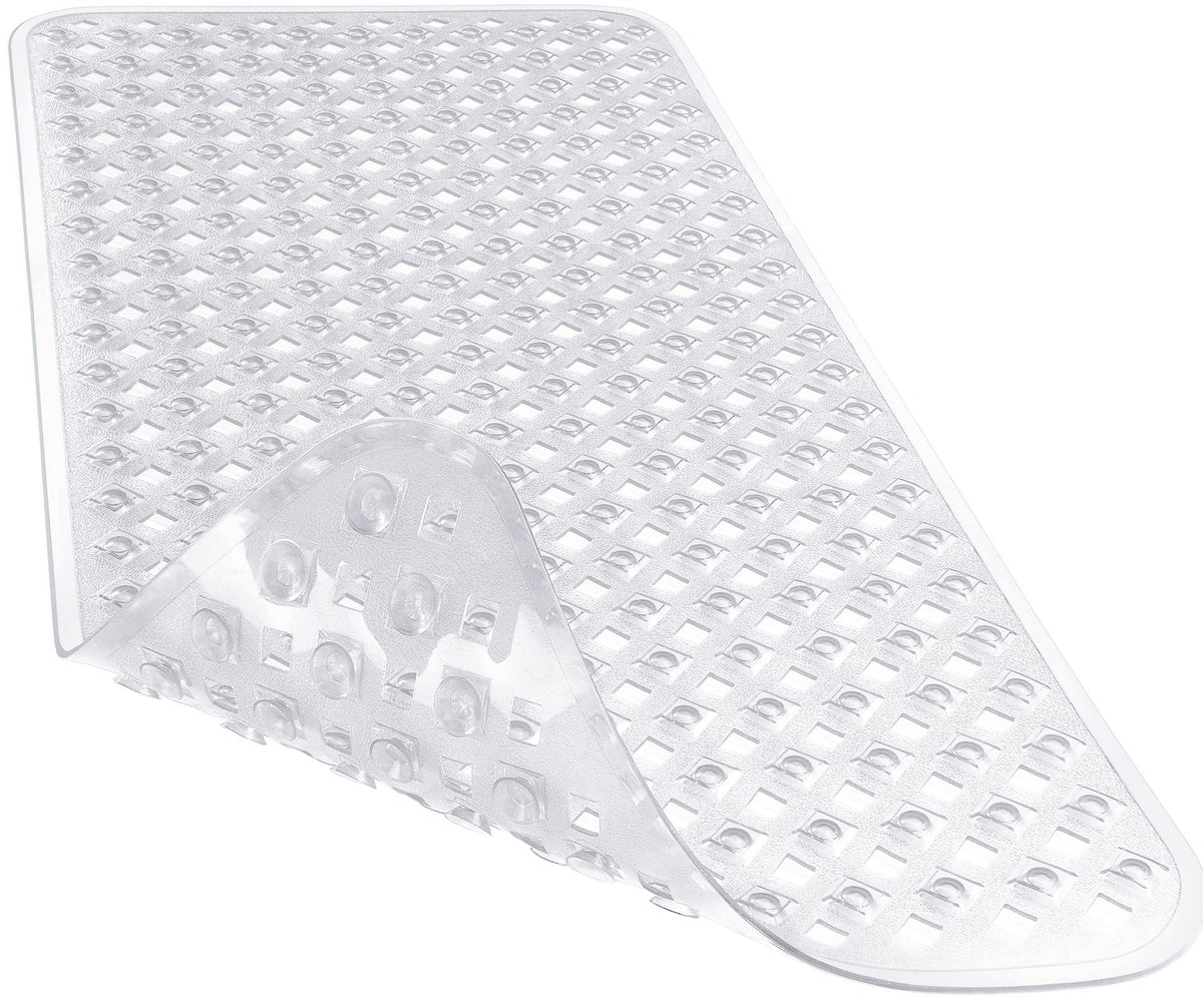 Yimobra Bathtub Mat Non Slip, 35"X16" Shower Mat with Strong Suction Cups & Drain Holes, Long Anti Slip Bath Tub Mat for Inside Shower, Machine Washable Fast Drying, Bathroom Essentials, Clear