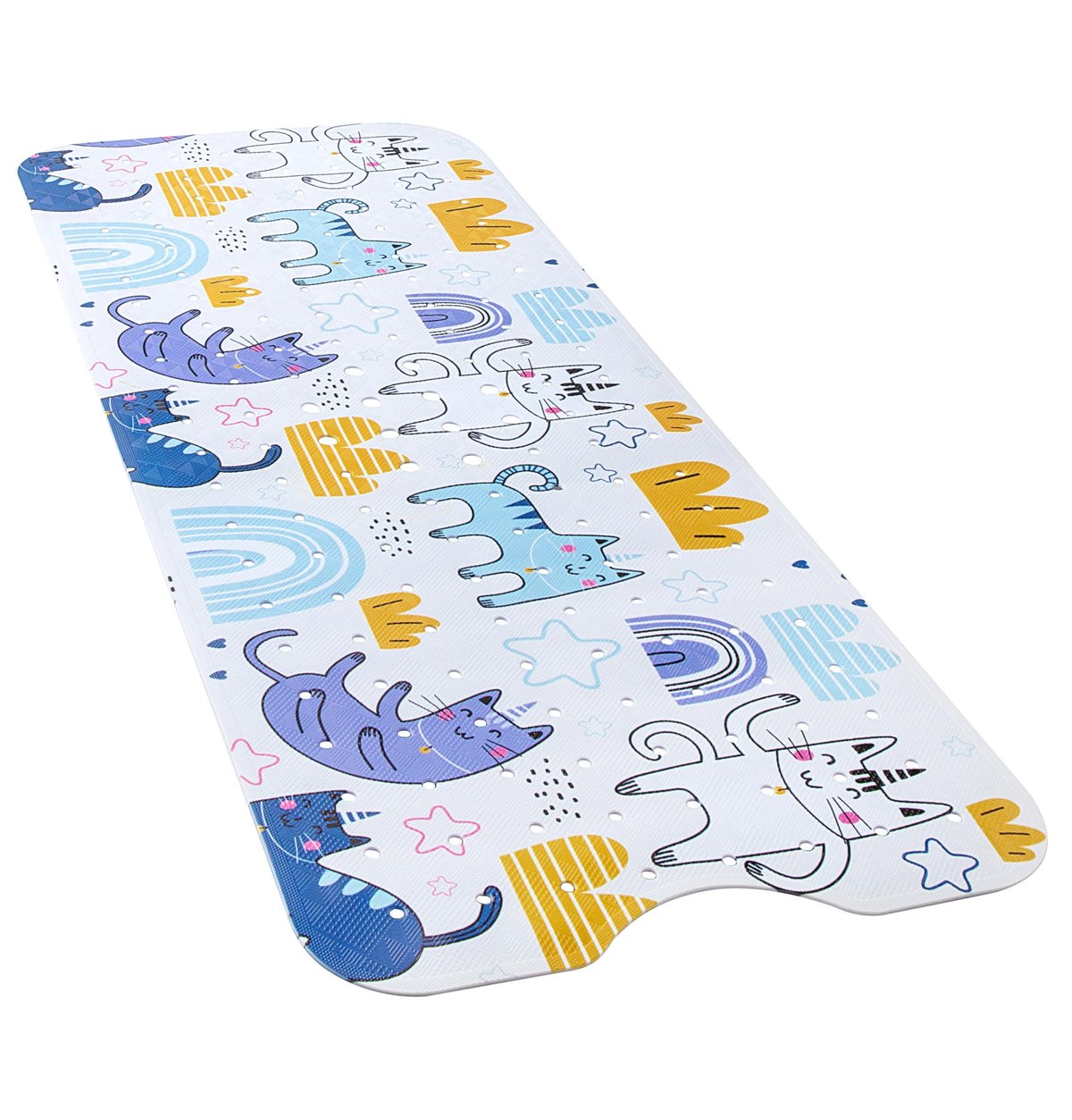 YINENN Bath and Shower Safety Mats 40x16 inch, Non Slip with Suction Cups for Bathroom Stall and Tub Floor, Extra Large and Machine Washable, Drain Holes Keep Bathtub Clean, Light Green