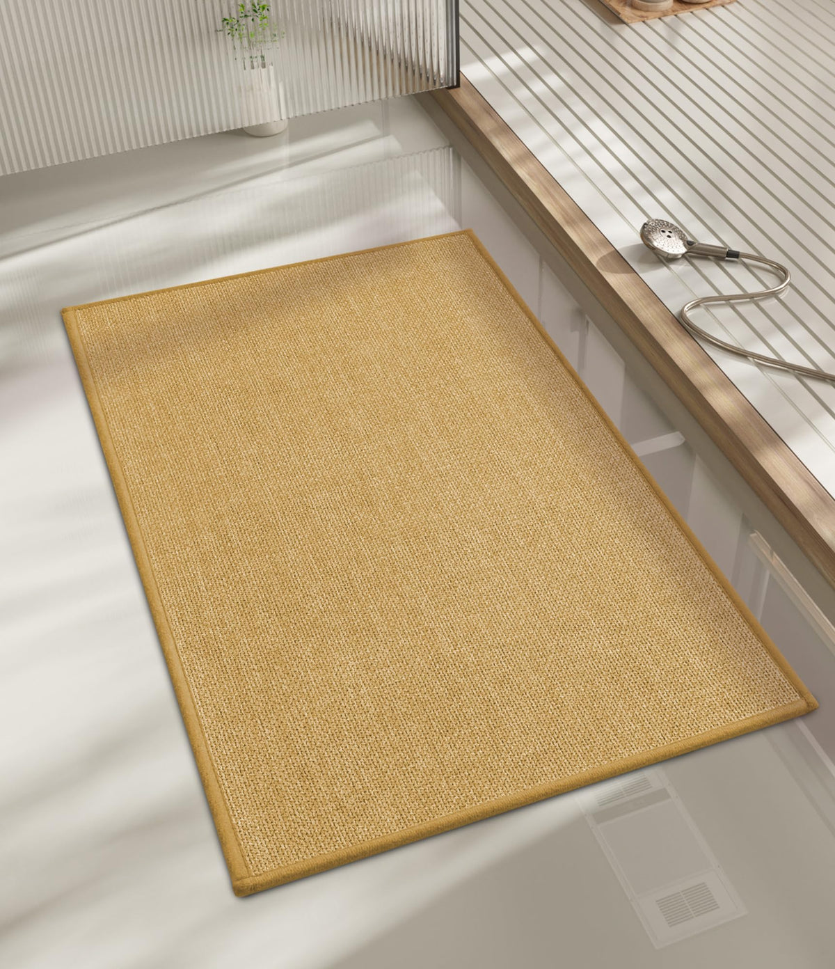 chakme Bathroom Rugs Mat 24x17, Ultra Thin Non Slip Bath Mat Small Quick Dry Absorbent Bath Mat for Bathroom Floor, (Black, 24"x17")