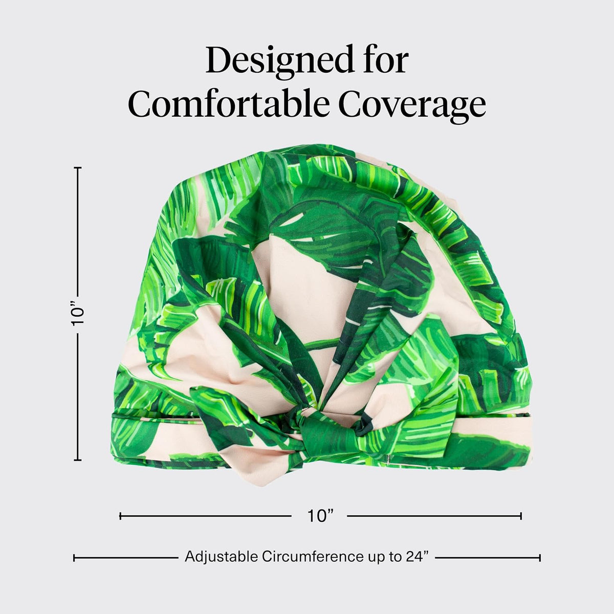 Kitsch Luxury Large Shower Cap for Women - Palm Leaves