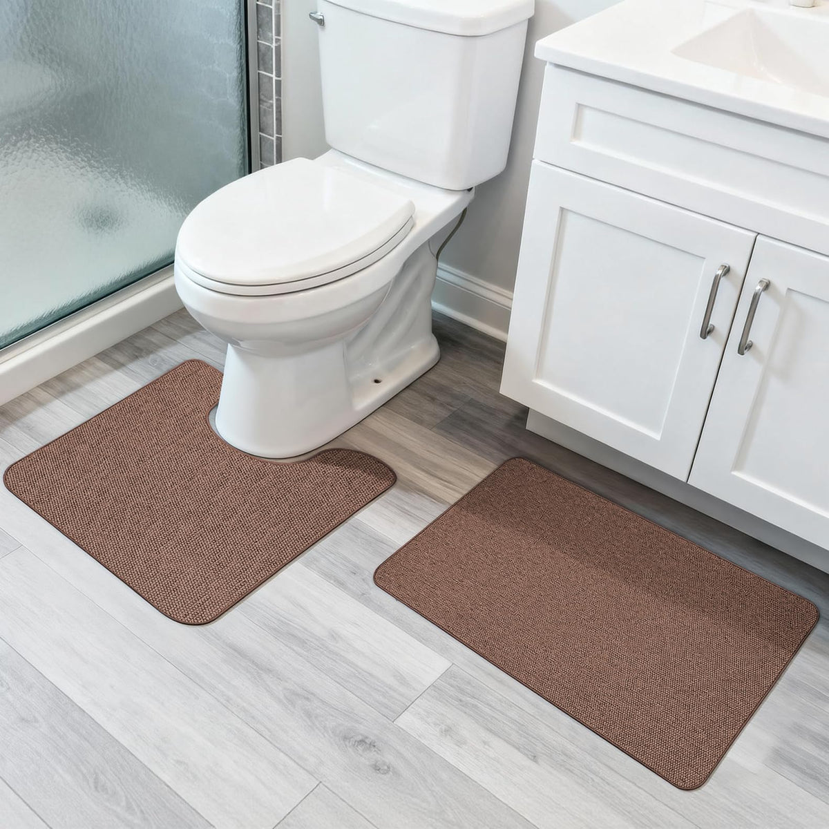 Bath Mat,Ultra Thin Bathroom Rugs,Rubber Bath Mats for Bathroom,No Slip Bath Rugs,Quick Dry,Machine Washable,Low Pile,Absorbent,Shower Outside,Sink,Home Decor Accessories.Blue,1'5"x2'3"(17x27inch)
