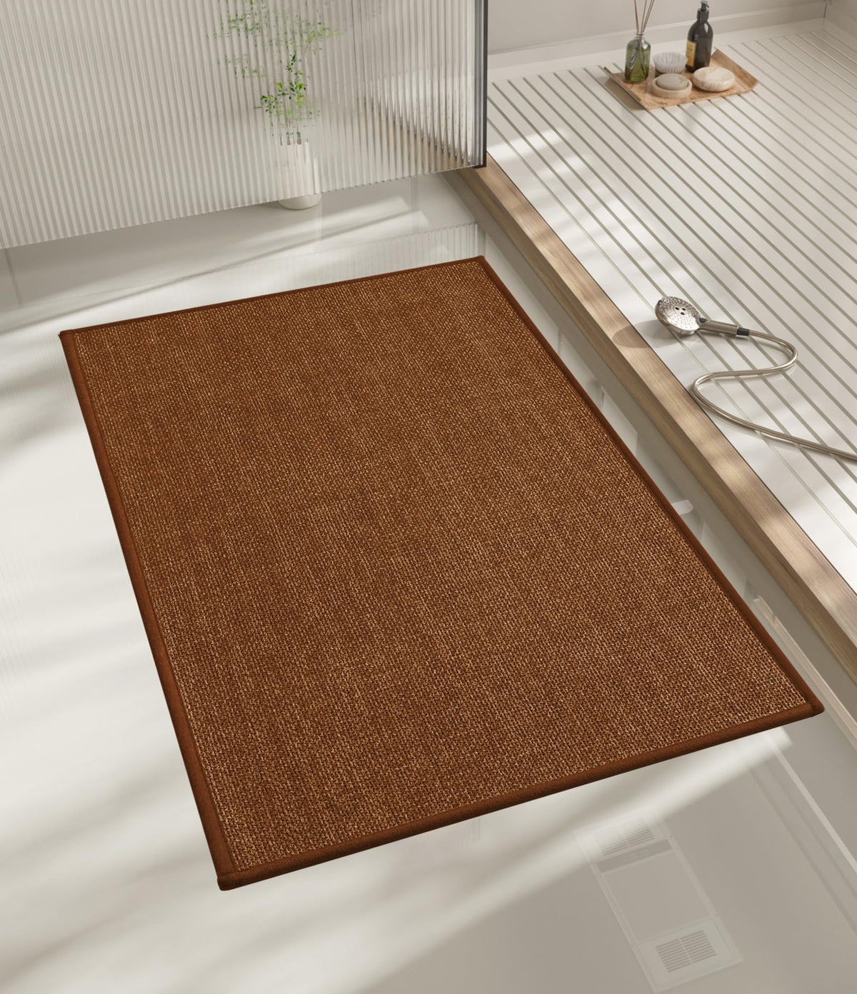 chakme Bathroom Rugs Mat 24x17, Ultra Thin Non Slip Bath Mat Small Quick Dry Absorbent Bath Mat for Bathroom Floor, (Black, 24"x17")