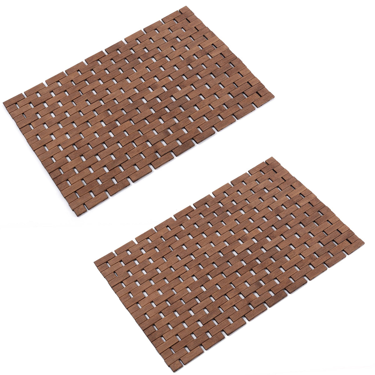 Rayon derived from Bamboo Bath Mat Bathroom Rugs Floor Wood Shower Bathtub Waterproof Non Slip Accessories 16x24 Inch Easy to Clean, Natural, 1 pc