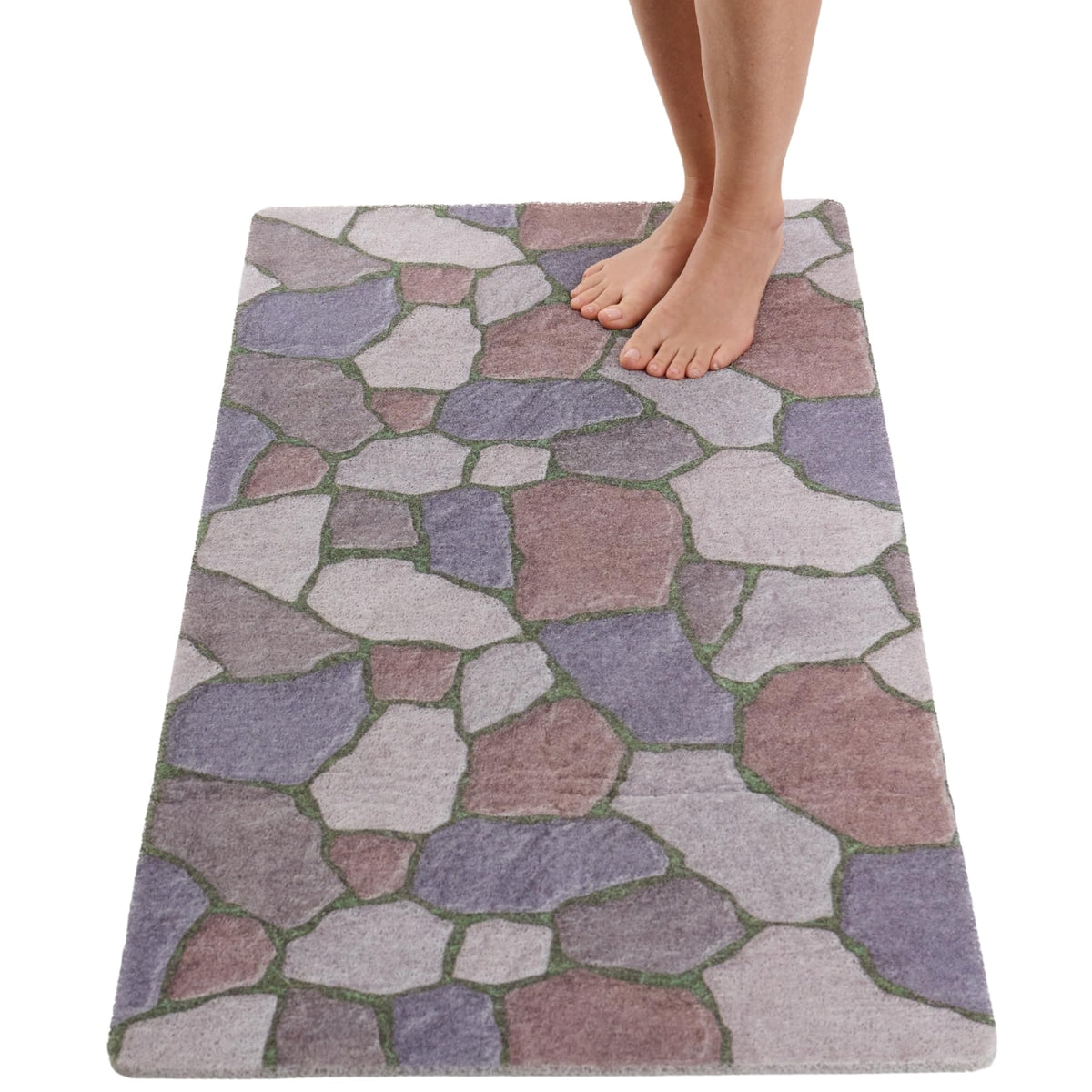 Non Slip Bathtub Mat Shower Mat for Tub - Loofah Bath Mats for Bathroom - 40x16 Bathtub Floor Mat - Textured Anti Slip Bath Mat Without Suction Cups - Secure Mat for Wet Areas (40x16 Pebble Blue)