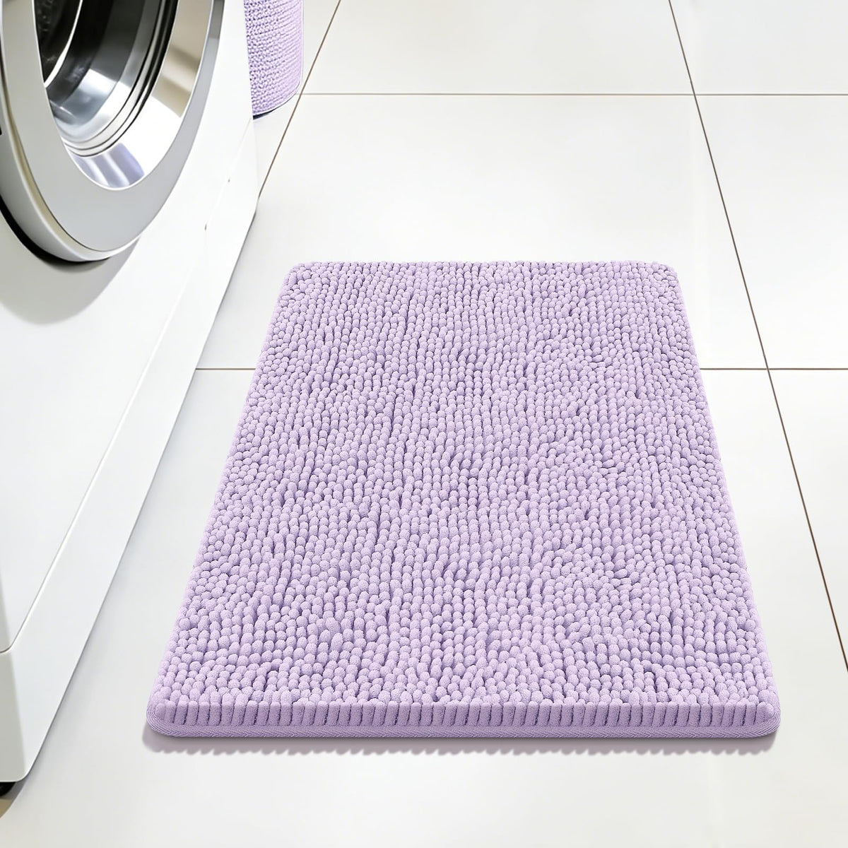 Bcoimo Small Bath Rug Mat,Chenille Extra Soft Navy Bathroom Mats for Floor